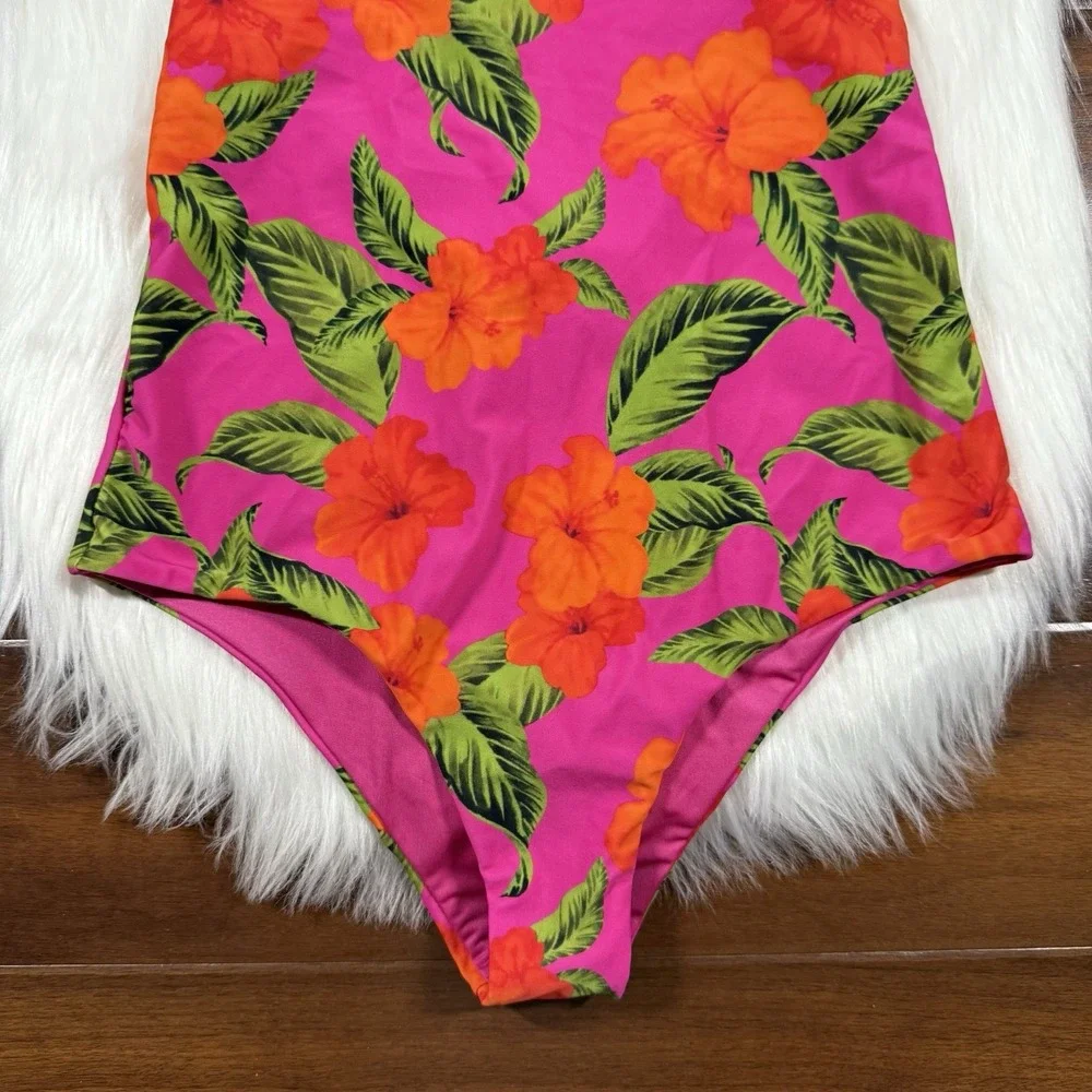 Beach Riot‎ Women's Size XS Hibiscus Sunset Floral Stevie One Piece Swim Suit